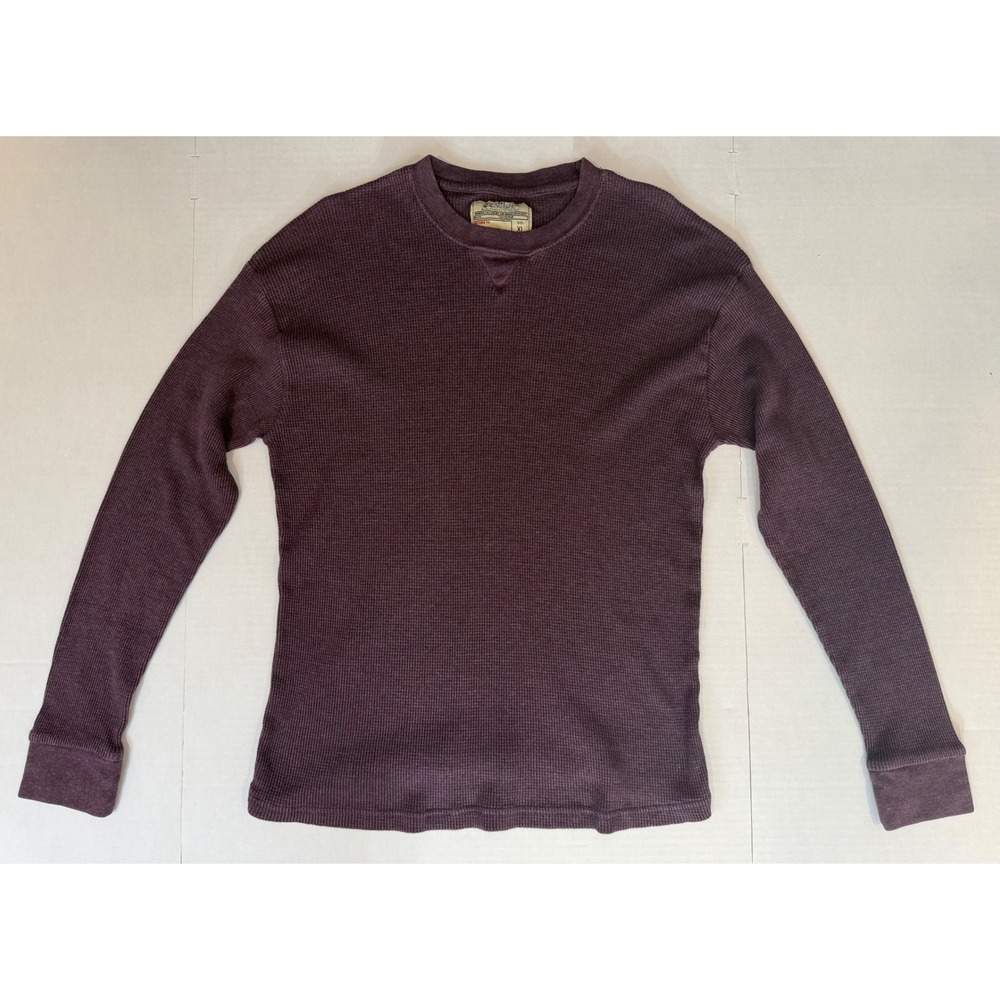 Big Ball Sports Mens XL Purple Thermal Waffle Knit Long Sleeve Shirt Crewneck